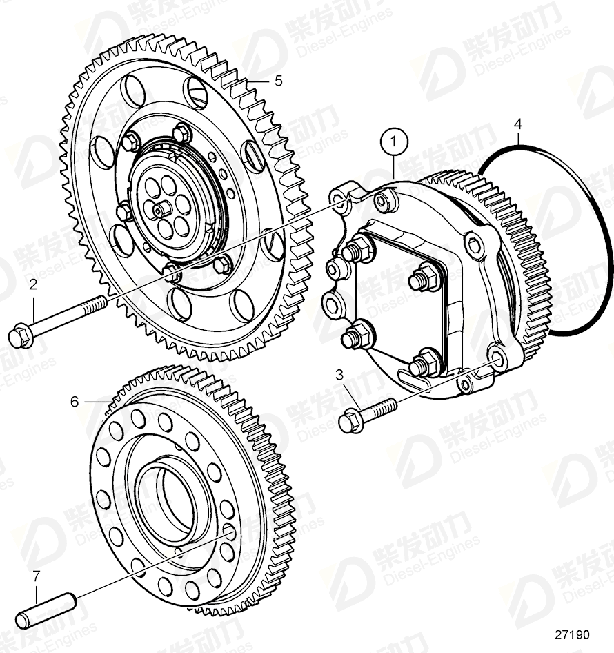 VOLVO Bearing housing 21912722 Drawing